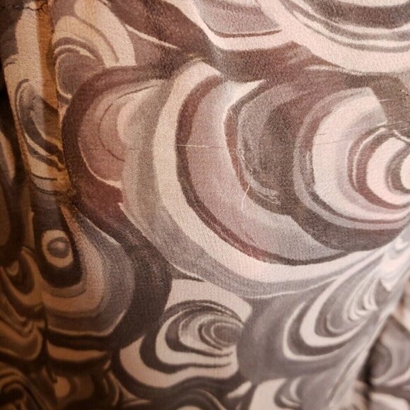 A Pea In The Pod Maternity Womens Silk Sheer Grey Swirl Blouse Small - Picture 4 of 6